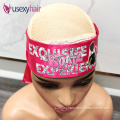 Customized logo on silk hair wraps head band edge wrap satin scarf